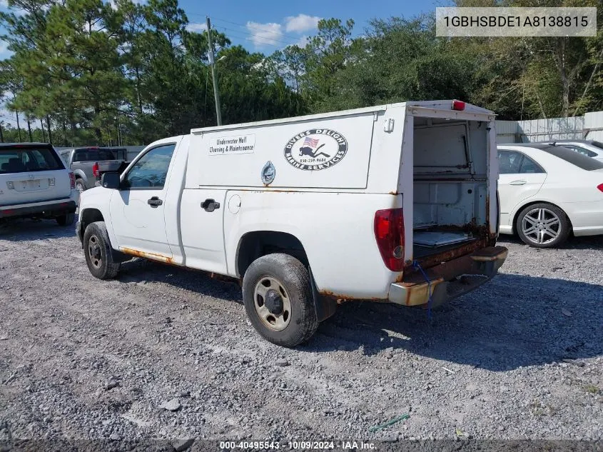 2010 Chevrolet Colorado Work Truck VIN: 1GBHSBDE1A8138815 Lot: 40495543