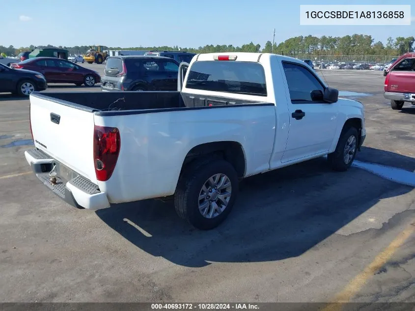 2010 Chevrolet Colorado Work Truck VIN: 1GCCSBDE1A8136858 Lot: 40693172