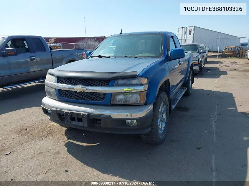 2011 Chevrolet Colorado Lt VIN: 1GCJTDFE3B8103326 Lot: 39898217