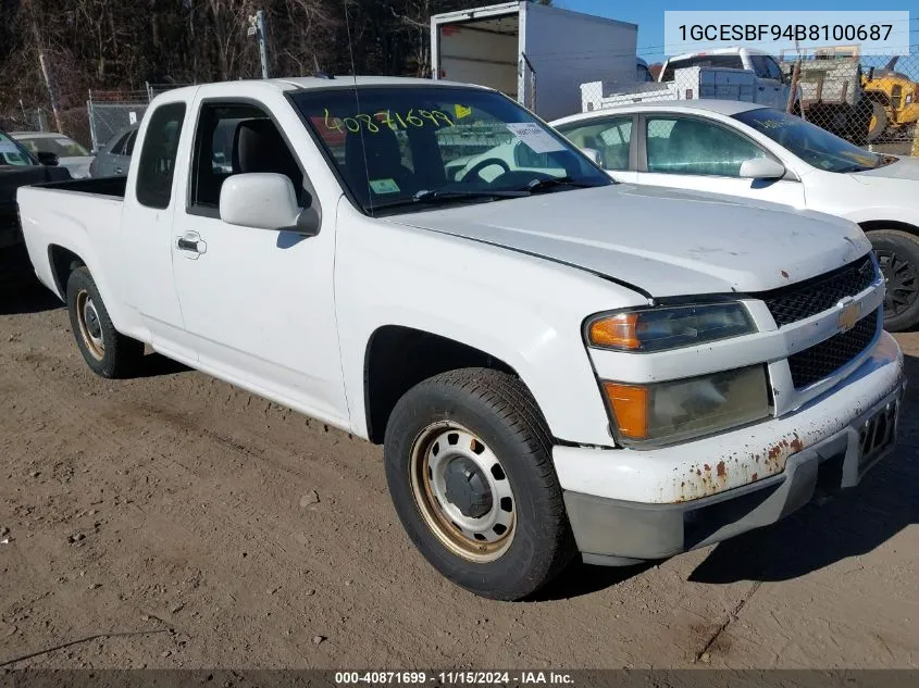 2011 Chevrolet Colorado Work Truck VIN: 1GCESBF94B8100687 Lot: 40871699