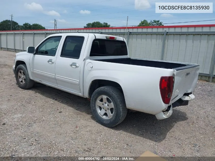 2012 Chevrolet Colorado 1Lt VIN: 1GCDSCFE8C8135930 Lot: 40004792