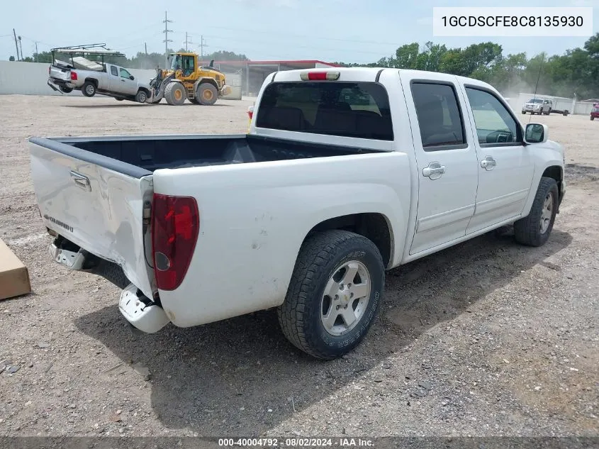 2012 Chevrolet Colorado 1Lt VIN: 1GCDSCFE8C8135930 Lot: 40004792