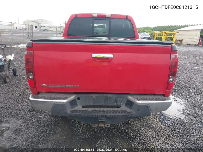 1GCHTDFE0C8121315 2012 Chevrolet Colorado 2Lt