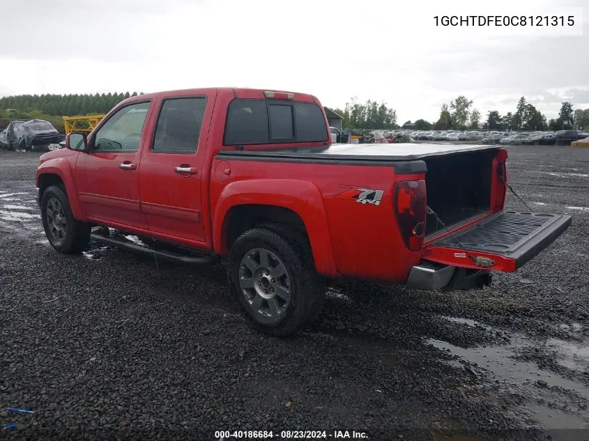 1GCHTDFE0C8121315 2012 Chevrolet Colorado 2Lt