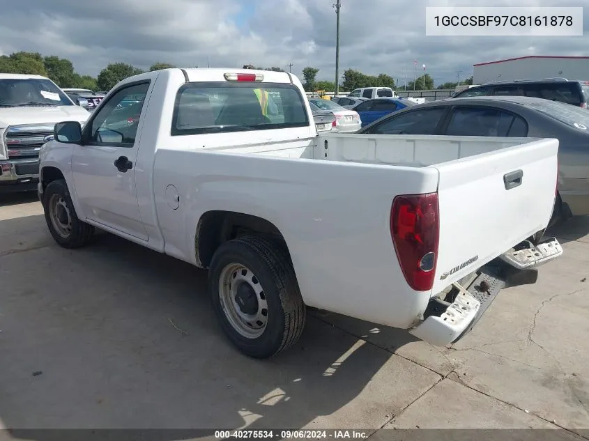 2012 Chevrolet Colorado Work Truck VIN: 1GCCSBF97C8161878 Lot: 40275534