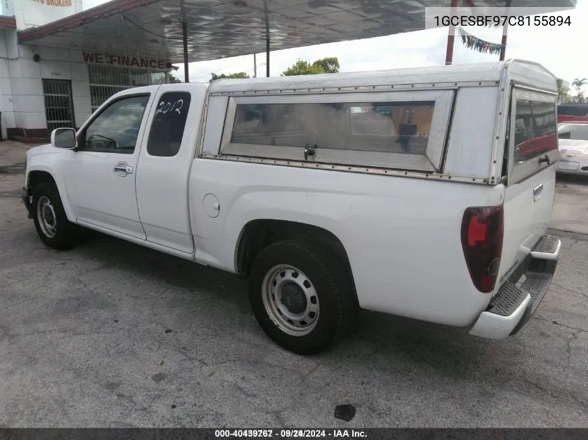 2012 Chevrolet Colorado Work Truck VIN: 1GCESBF97C8155894 Lot: 40439767