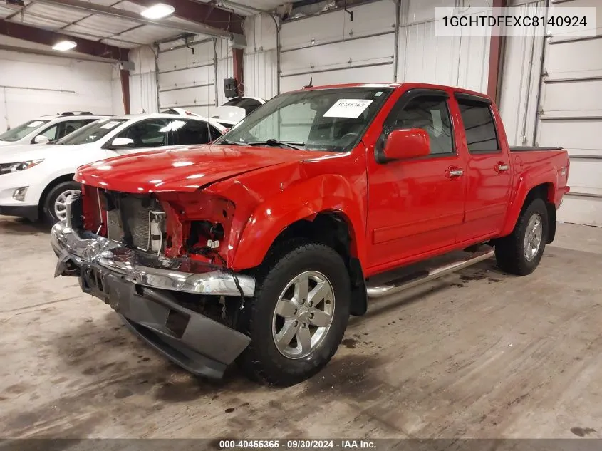 2012 Chevrolet Colorado 2Lt VIN: 1GCHTDFEXC8140924 Lot: 40455365