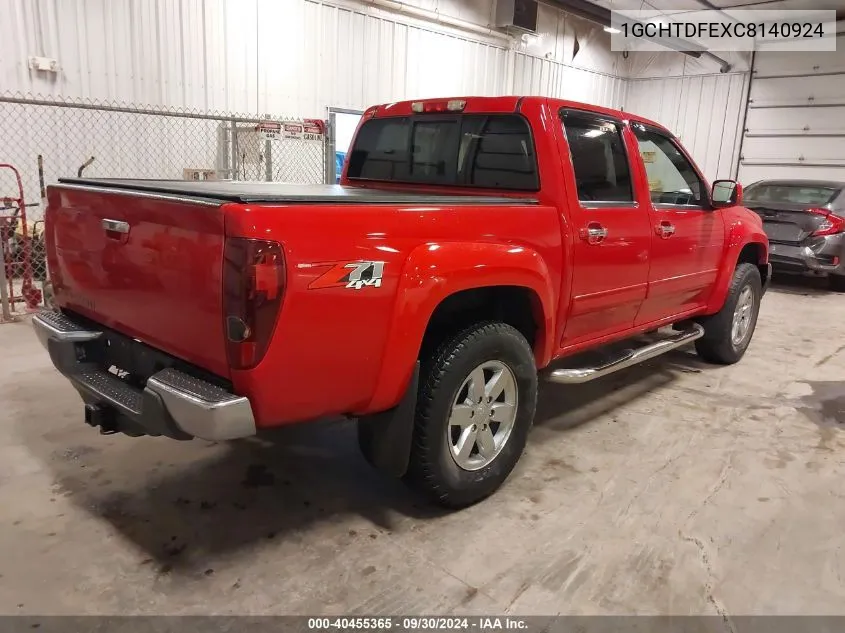 2012 Chevrolet Colorado 2Lt VIN: 1GCHTDFEXC8140924 Lot: 40455365