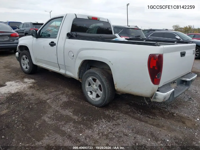 2012 Chevrolet Colorado Lt VIN: 1GCCSCFE1C8142259 Lot: 40693723