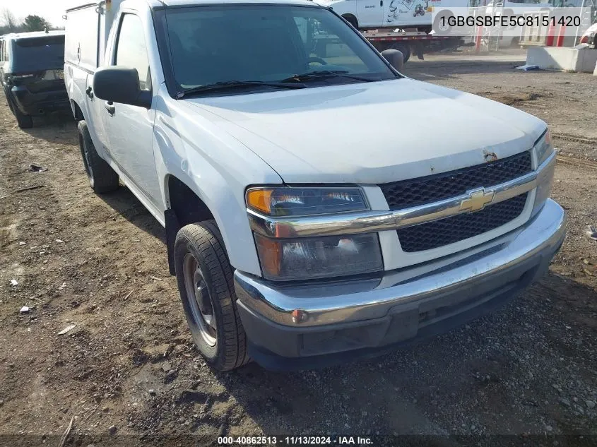 1GBGSBFE5C8151420 2012 Chevrolet Colorado Work Truck