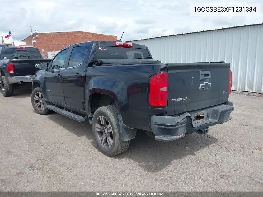 2015 Chevrolet Colorado Lt VIN: 1GCGSBE3XF1231384 Lot: 39960667