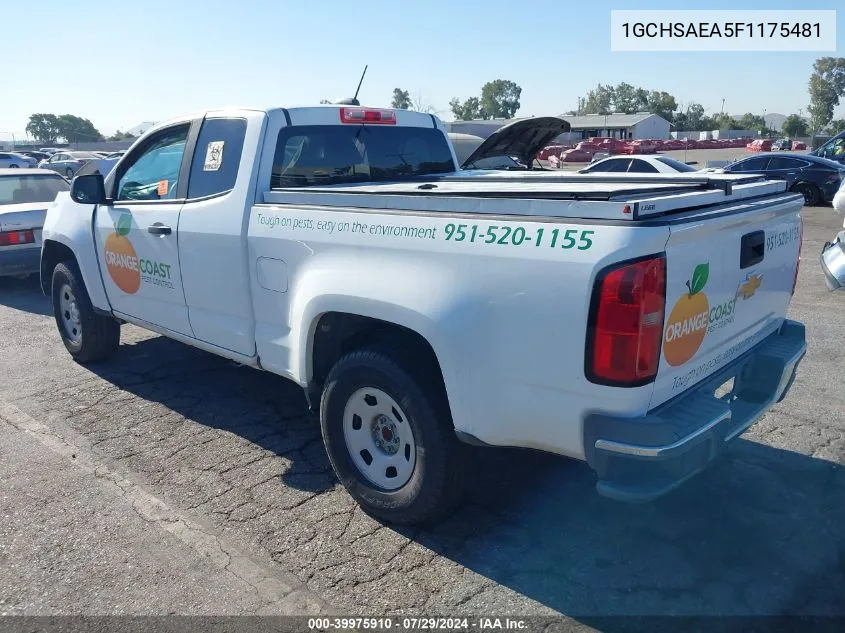 1GCHSAEA5F1175481 2015 Chevrolet Colorado Wt