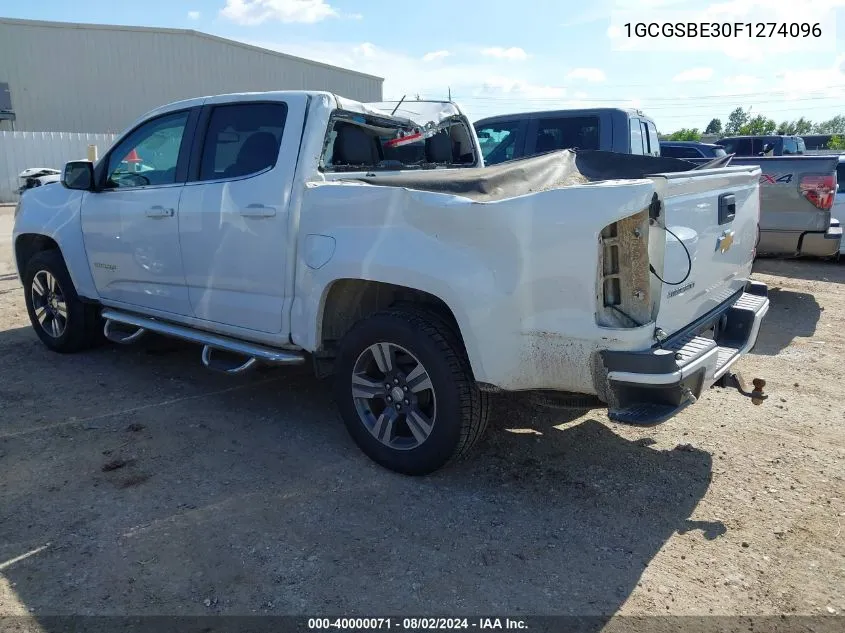 2015 Chevrolet Colorado Lt VIN: 1GCGSBE30F1274096 Lot: 40000071