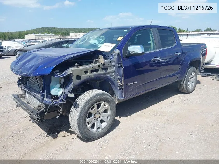 1GCGTBE37F1216726 2015 Chevrolet Colorado Lt