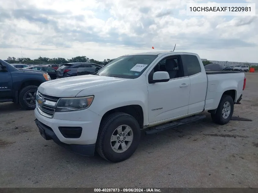 1GCHSAEAXF1220981 2015 Chevrolet Colorado Wt