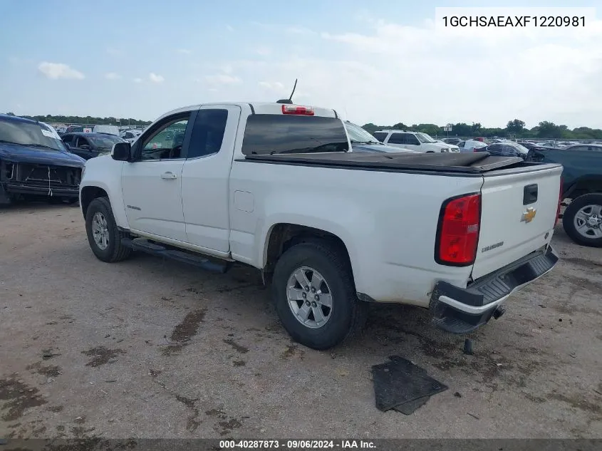 2015 Chevrolet Colorado Wt VIN: 1GCHSAEAXF1220981 Lot: 40287873