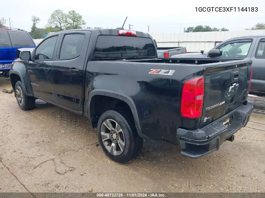 2015 Chevrolet Colorado Z71 VIN: 1GCGTCE3XF1144183 Lot: 40723725