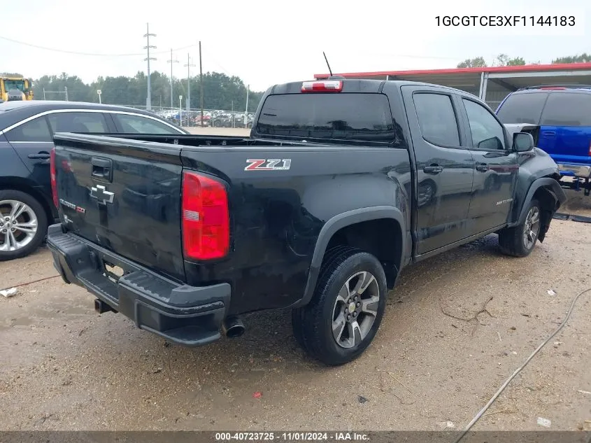 2015 Chevrolet Colorado Z71 VIN: 1GCGTCE3XF1144183 Lot: 40723725