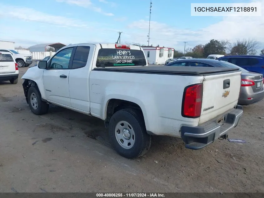 2015 Chevrolet Colorado Wt VIN: 1GCHSAEAXF1218891 Lot: 40806255