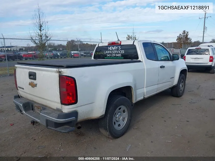 2015 Chevrolet Colorado Wt VIN: 1GCHSAEAXF1218891 Lot: 40806255