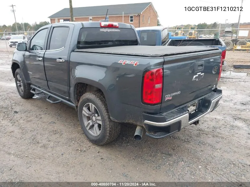 2015 Chevrolet Colorado Lt VIN: 1GCGTBE31F1210212 Lot: 40850704