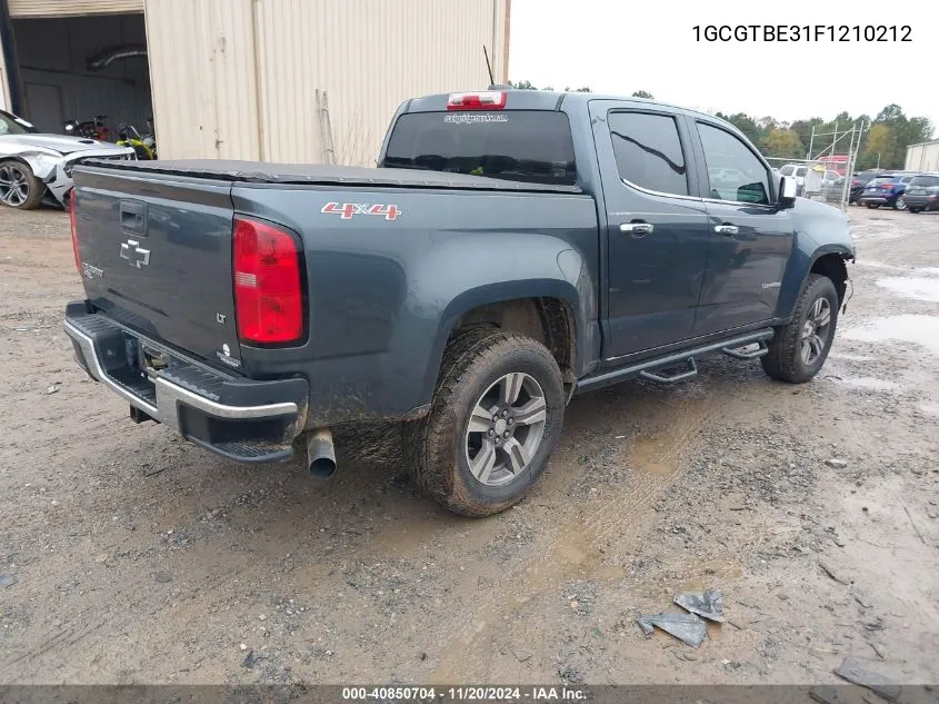 2015 Chevrolet Colorado Lt VIN: 1GCGTBE31F1210212 Lot: 40850704