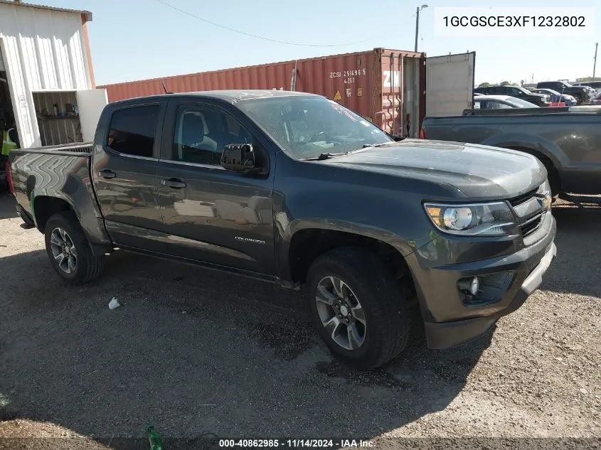 2015 Chevrolet Colorado Z71 VIN: 1GCGSCE3XF1232802 Lot: 40862985