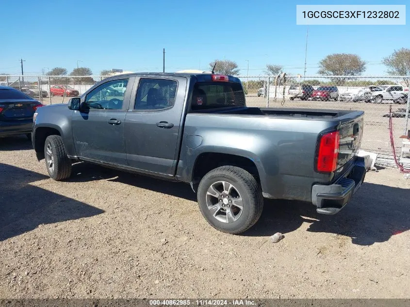 2015 Chevrolet Colorado Z71 VIN: 1GCGSCE3XF1232802 Lot: 40862985