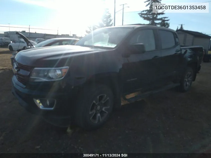 2016 Chevrolet Colorado Z71 VIN: 1GCGTDE36G1353458 Lot: 30049171