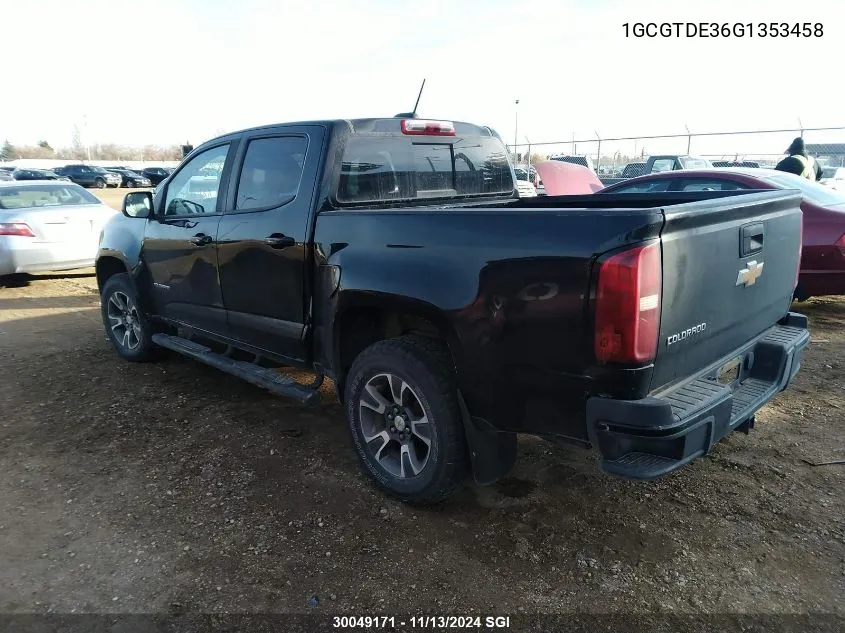 2016 Chevrolet Colorado Z71 VIN: 1GCGTDE36G1353458 Lot: 30049171