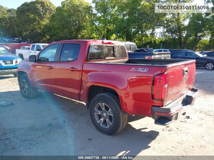 1GCGTDE31G1116098 2016 Chevrolet Colorado Z71