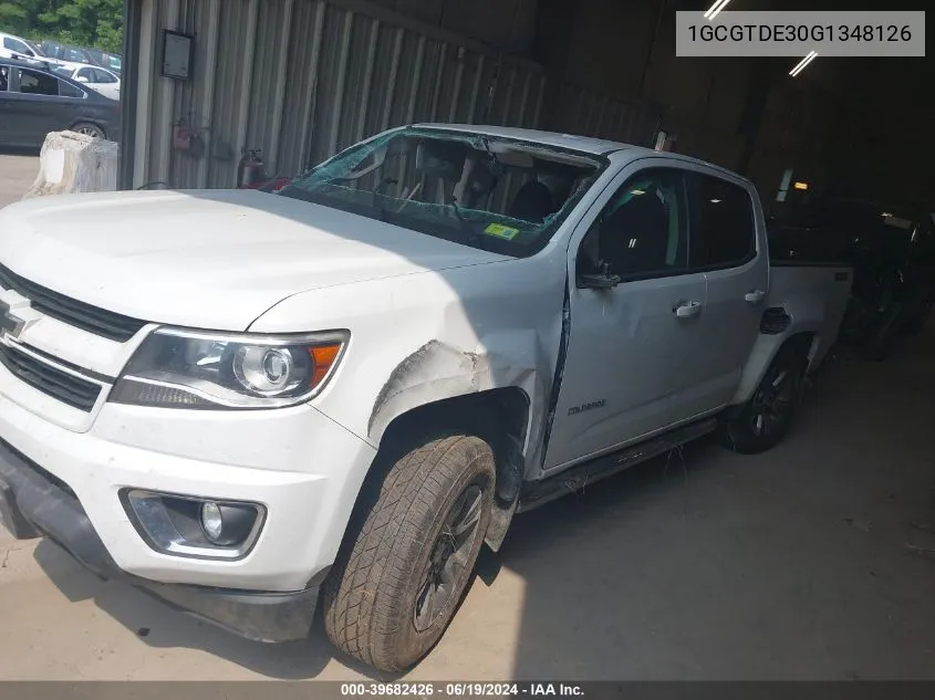 2016 Chevrolet Colorado Z71 VIN: 1GCGTDE30G1348126 Lot: 39682426