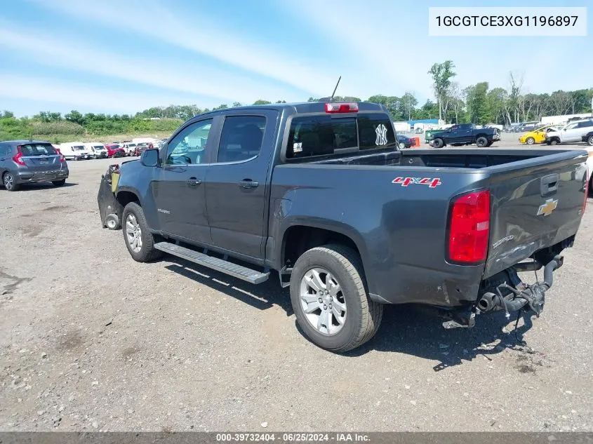 2016 Chevrolet Colorado Lt VIN: 1GCGTCE3XG1196897 Lot: 39732404