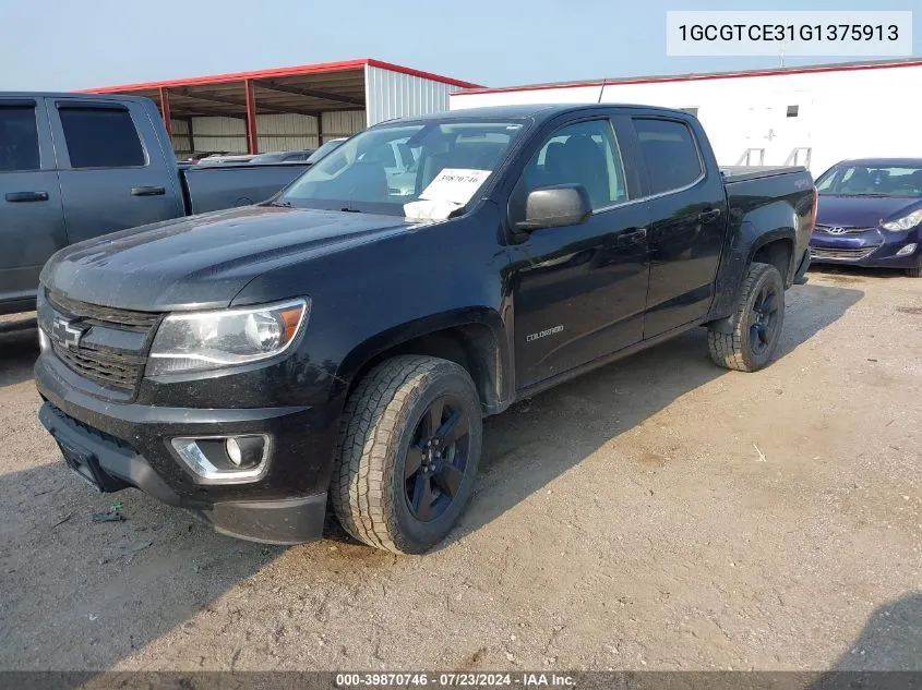 1GCGTCE31G1375913 2016 Chevrolet Colorado Lt