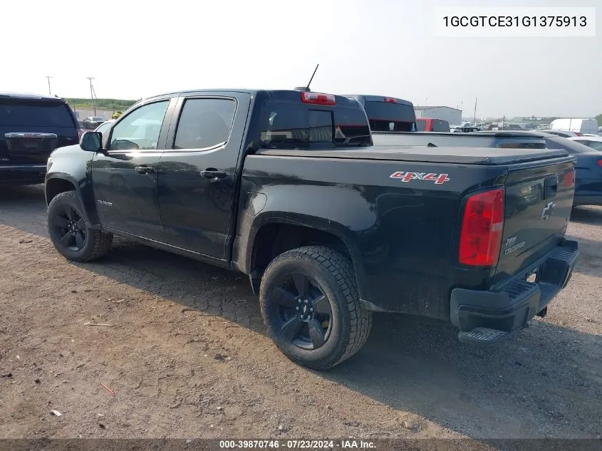 2016 Chevrolet Colorado Lt VIN: 1GCGTCE31G1375913 Lot: 39870746