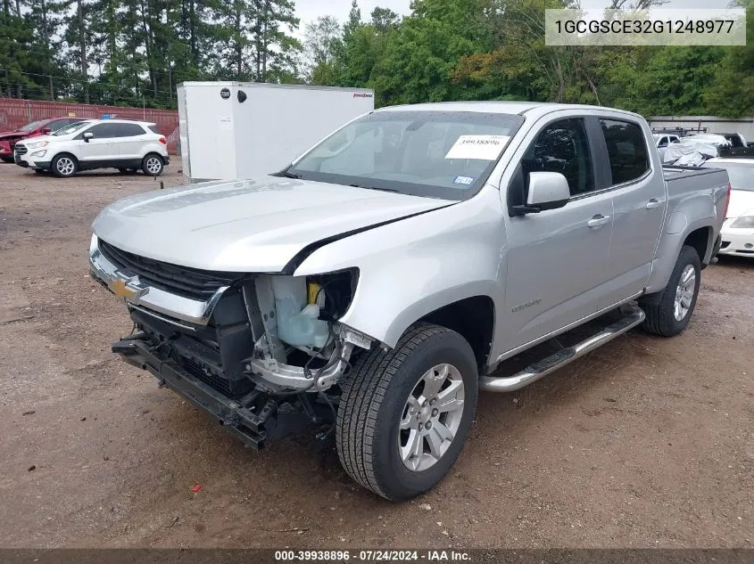 2016 Chevrolet Colorado Lt VIN: 1GCGSCE32G1248977 Lot: 39938896