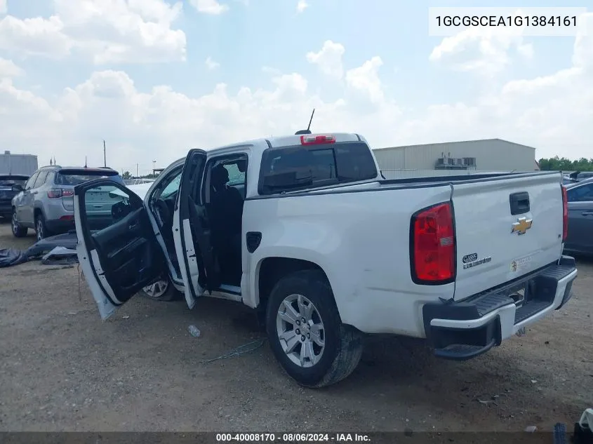 2016 Chevrolet Colorado Lt VIN: 1GCGSCEA1G1384161 Lot: 40008170