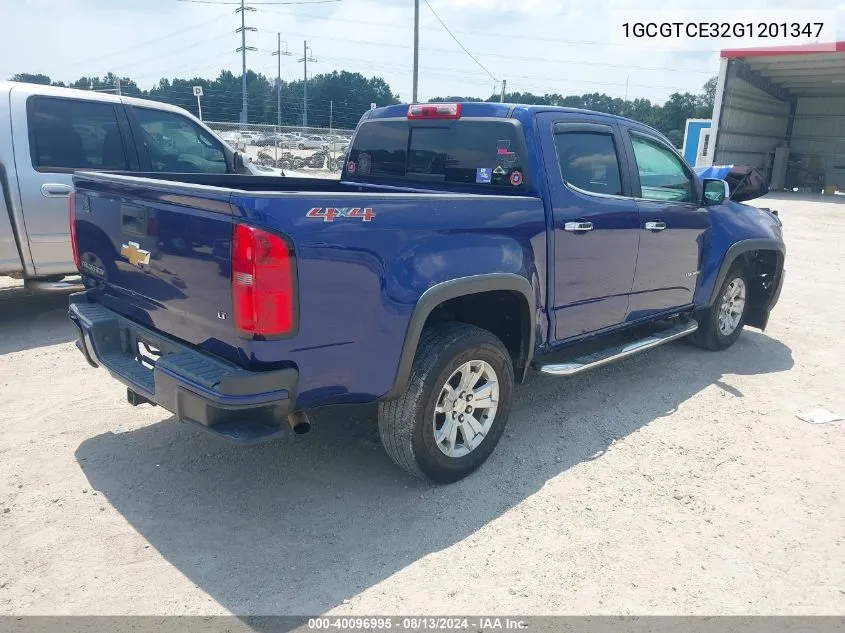 2016 Chevrolet Colorado Lt VIN: 1GCGTCE32G1201347 Lot: 40096995