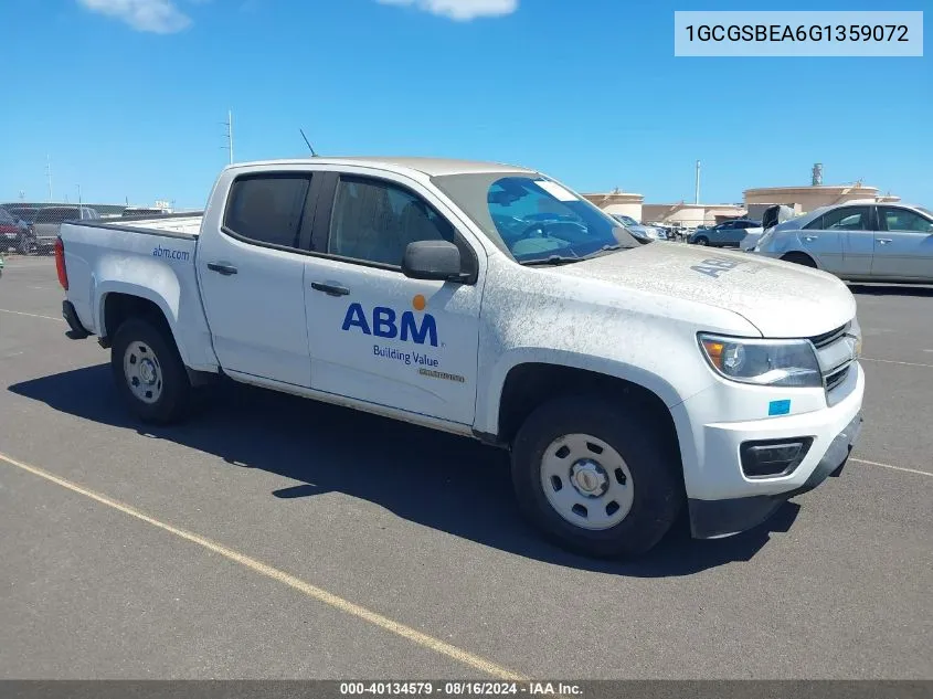 2016 Chevrolet Colorado Wt VIN: 1GCGSBEA6G1359072 Lot: 40134579