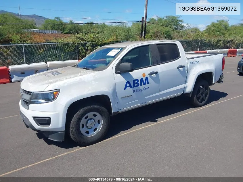 2016 Chevrolet Colorado Wt VIN: 1GCGSBEA6G1359072 Lot: 40134579