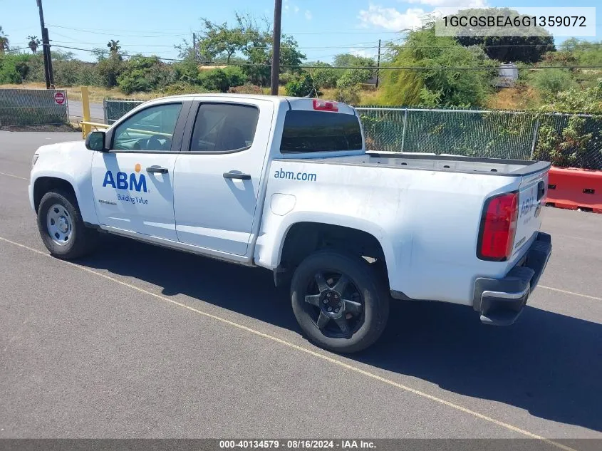 2016 Chevrolet Colorado Wt VIN: 1GCGSBEA6G1359072 Lot: 40134579