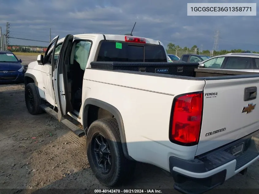 1GCGSCE36G1358771 2016 Chevrolet Colorado Lt