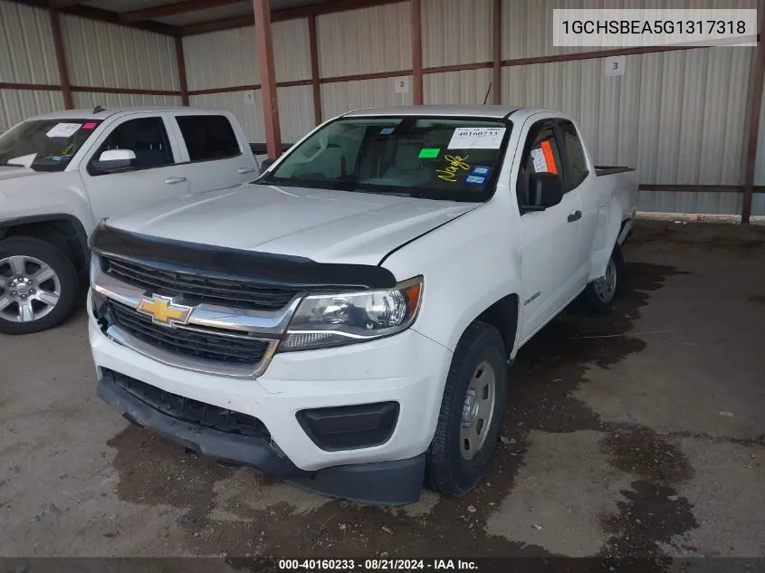 1GCHSBEA5G1317318 2016 Chevrolet Colorado