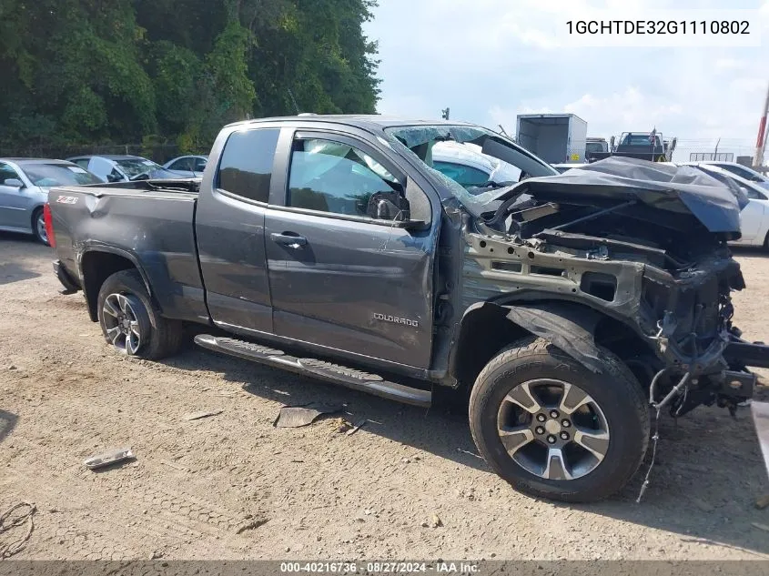 2016 Chevrolet Colorado Z71 VIN: 1GCHTDE32G1110802 Lot: 40216736