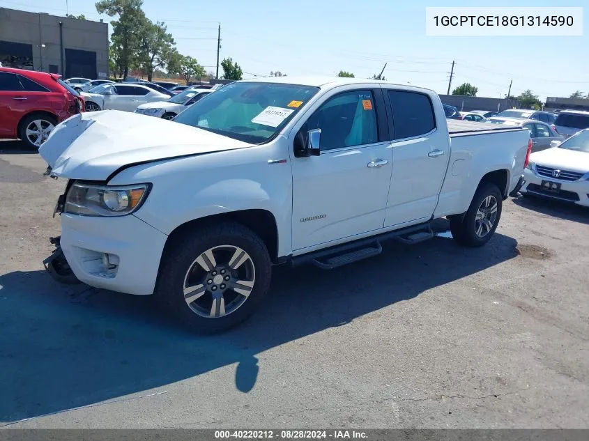 2016 Chevrolet Colorado Lt VIN: 1GCPTCE18G1314590 Lot: 40220212