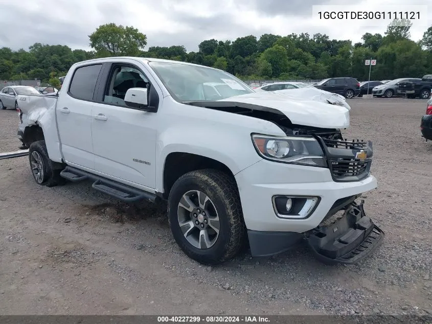 2016 Chevrolet Colorado Z71 VIN: 1GCGTDE30G1111121 Lot: 40227299