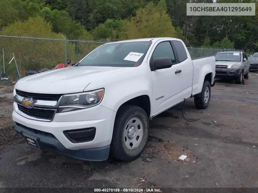 1GCHSBEA4G1295649 2016 Chevrolet Colorado Wt