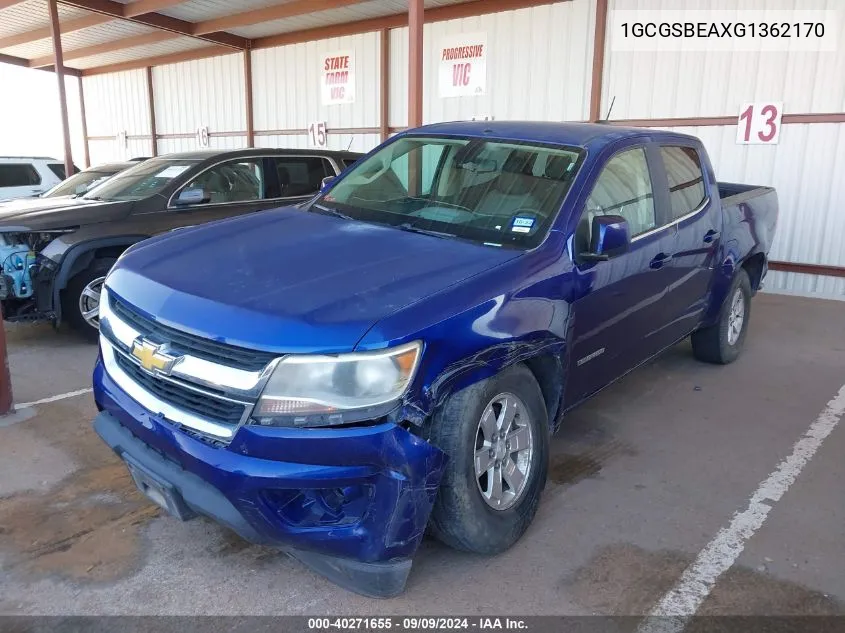 2016 Chevrolet Colorado Wt VIN: 1GCGSBEAXG1362170 Lot: 40271655