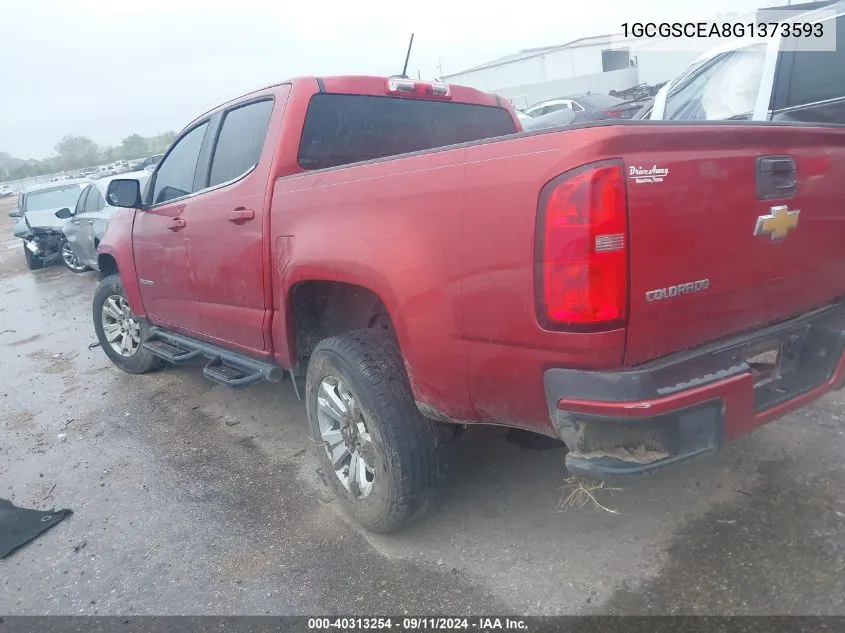 2016 Chevrolet Colorado Lt VIN: 1GCGSCEA8G1373593 Lot: 40313254