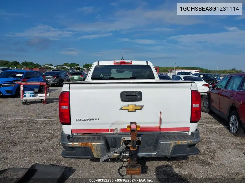 1GCHSBEA8G1231114 2016 Chevrolet Colorado